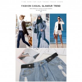 Aksesoris Fashion Wanita - FRALU Ikat Pinggang Klip Elastis Seamless Ladies Jeans Belt - YD1 - Black