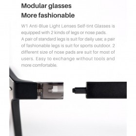 Qukan WellingtonX W1 Kacamata Modular Anti Blue Light Glasses - LG02QK - Black - 2