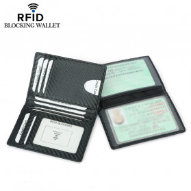 BUBM Dompet Kartu Anti RFID Bahan Kulit Slim Design - TQ-303 - Black