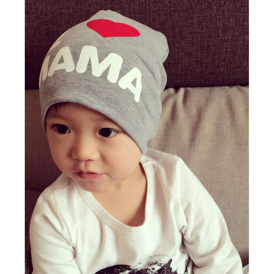 Kupluk Bayi I Love Mama Gray JakartaNotebookcom