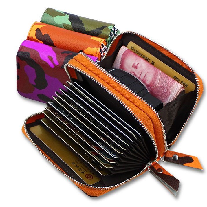 Dompet Kartu Wanita Motif Kamuflase Bahan Kulit Blue dompet kartu wanita motif kamuflase bahan kulit blue