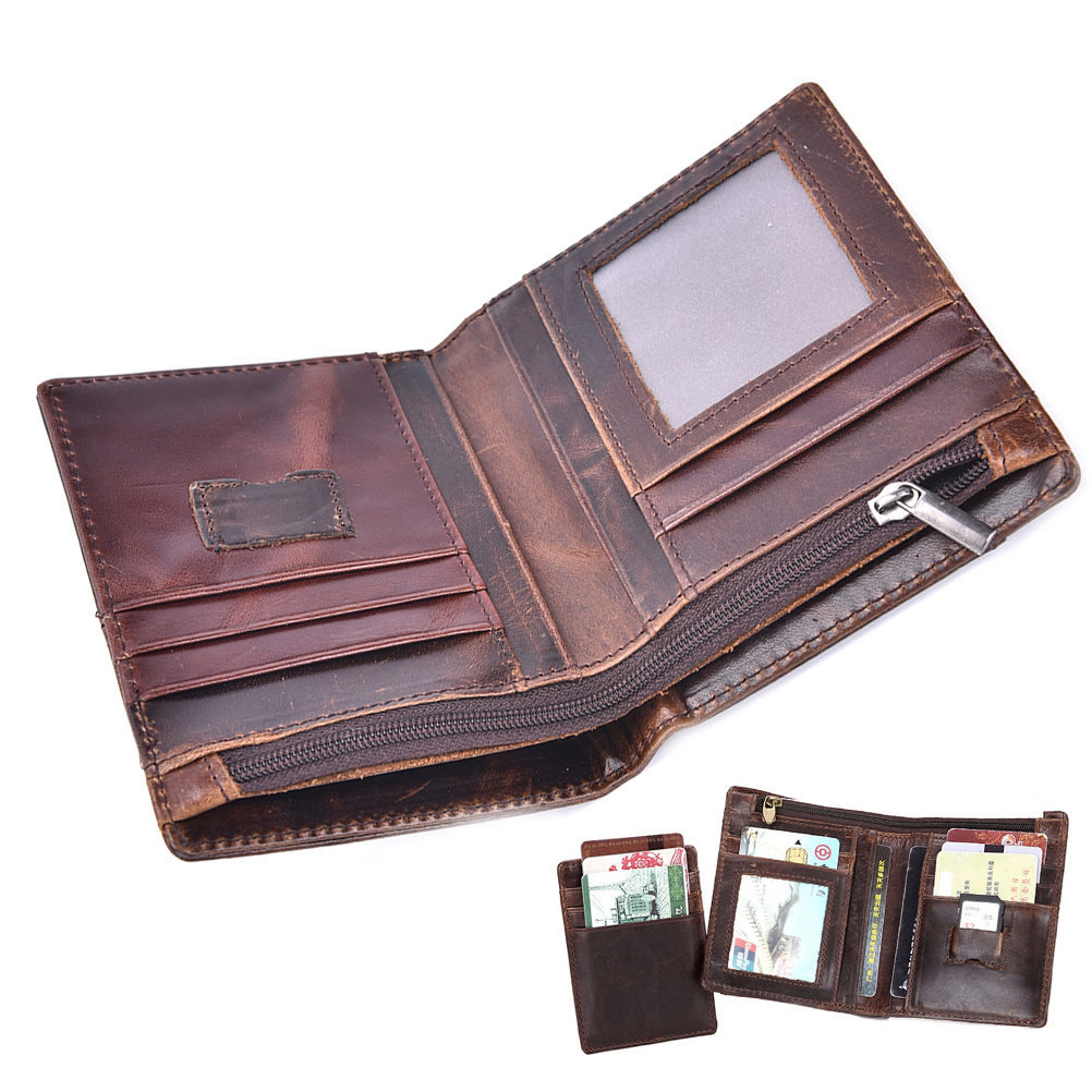 Dompet Kulit Pria Oil Wax Cowhide Leather Brown 