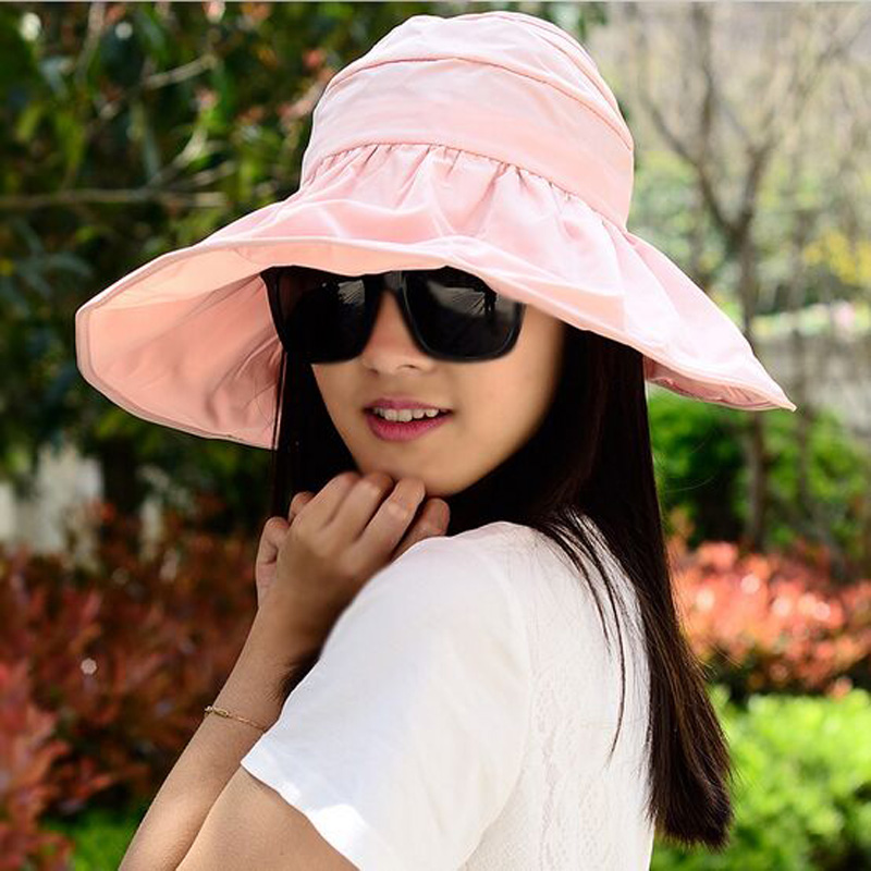 Topi Pantai Wanita Anti UV Pink JakartaNotebook com