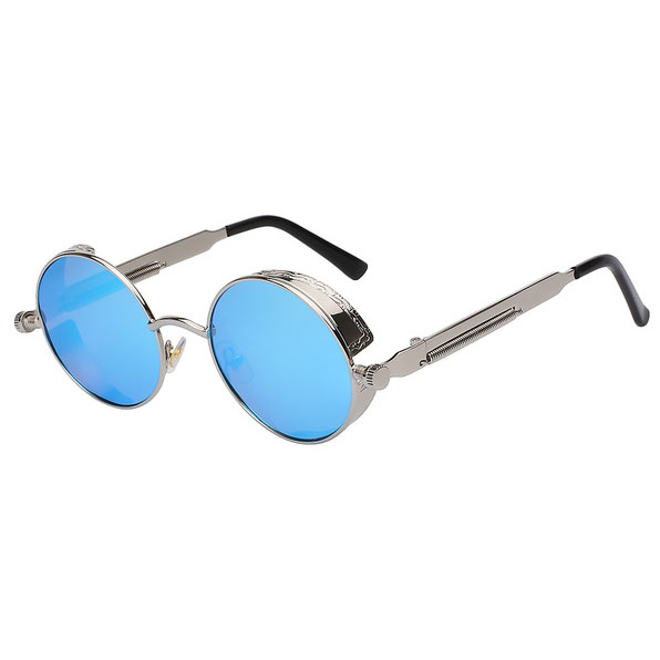  Kacamata  Wanita  Steampunk Polarized  Silver Blue 