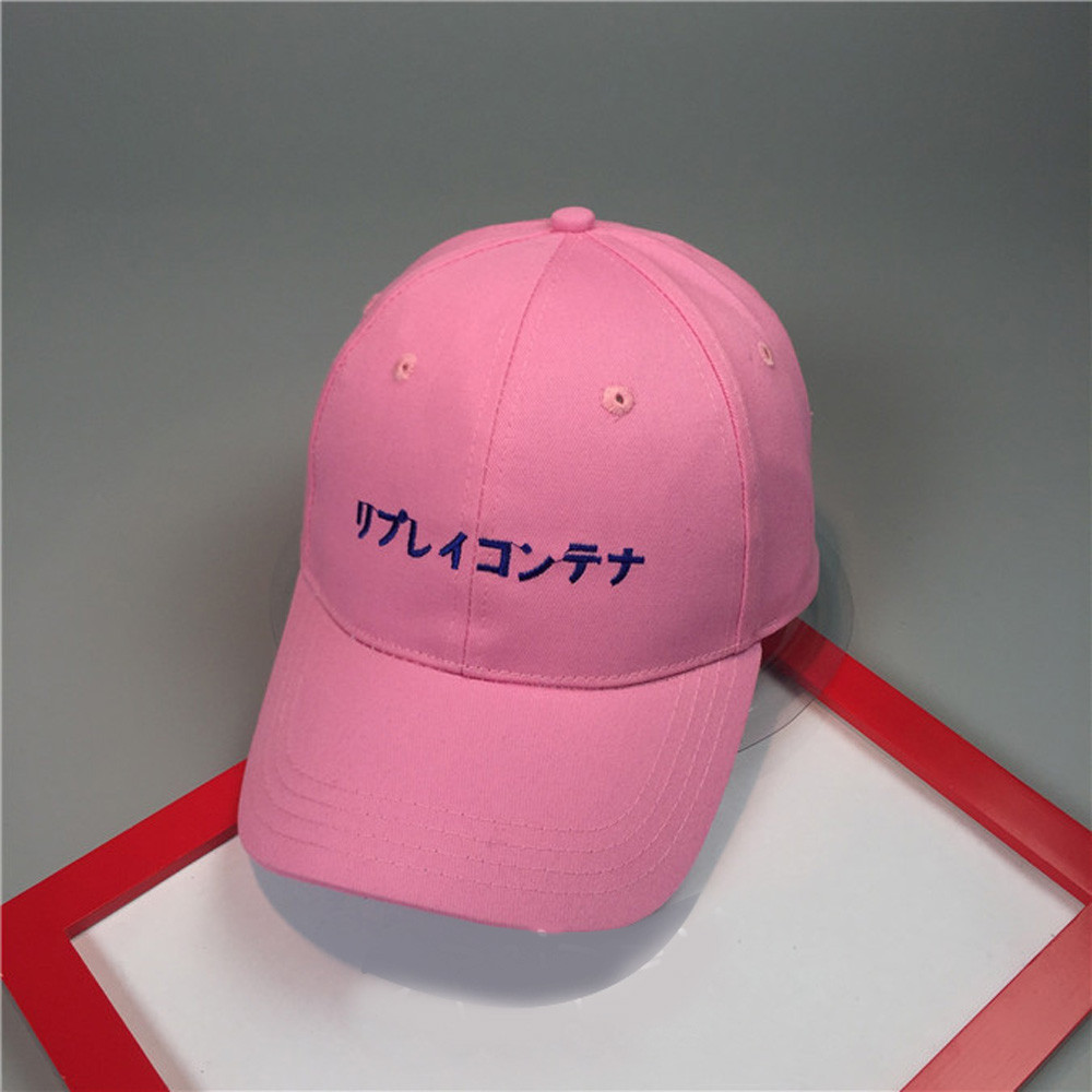 Topi Baseball Japanese Letter Katakana Pink
