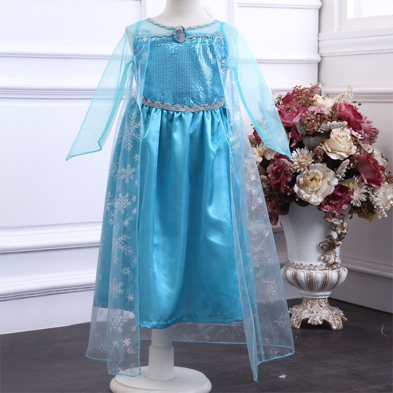  Frozen Elsa Baju Cosplay Anak Size 120 Z003 Blue 