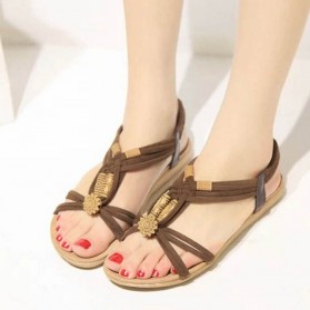 Sandal Selop Wanita Flat Bohemian Summer Size 37 - Black - 3
