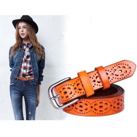 Ikat Pinggang Wanita Motif Flora - Orange - 8