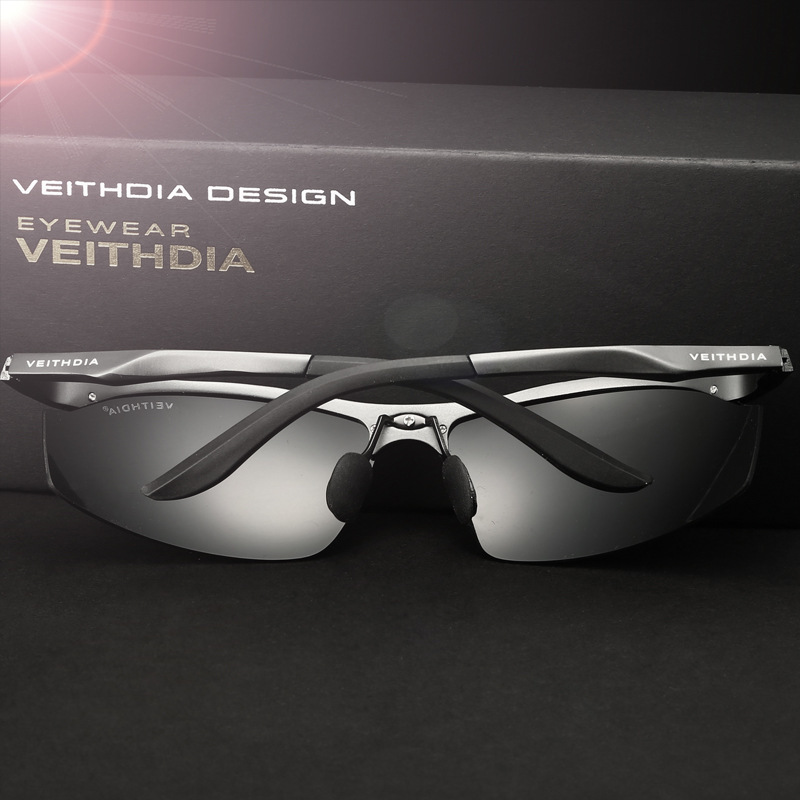  Veithdia  Kacamata  Pria UV Polarized 6529 Black 