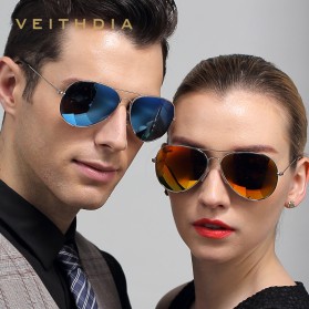 Veithdia Kacamata Pria Aviator UV Polarized - Purple - 5