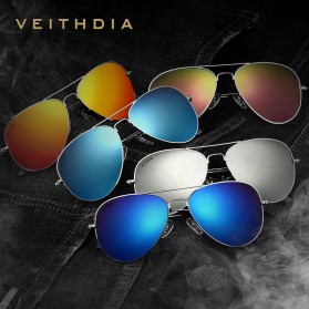 Veithdia Kacamata Pria Aviator UV Polarized - Purple - 6