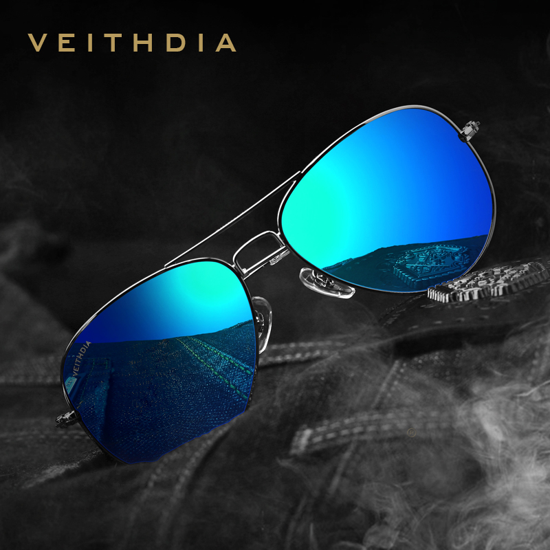 Veithdia Kacamata Pria Aviator  UV Polarized Black 