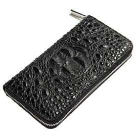 Dompet Kulit Model Crocodile - Black - 1