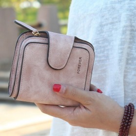 Dompet Wanita Kecil Lipat Matte Vintage Wallet - Pink - 2