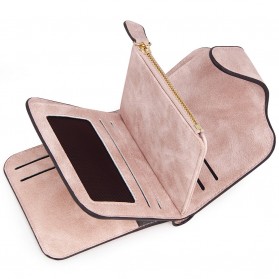 Dompet Wanita Kecil Lipat Matte Vintage Wallet - Pink - 3