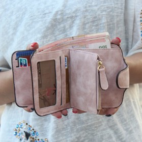 Dompet Wanita Kecil Lipat Matte Vintage Wallet - Pink - 6