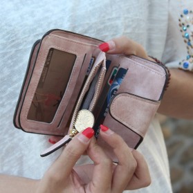 Dompet Wanita Kecil Lipat Matte Vintage Wallet - Pink - 7