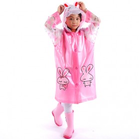 Jas Hujan Anak Motif Kartun Size M - Pink - 1