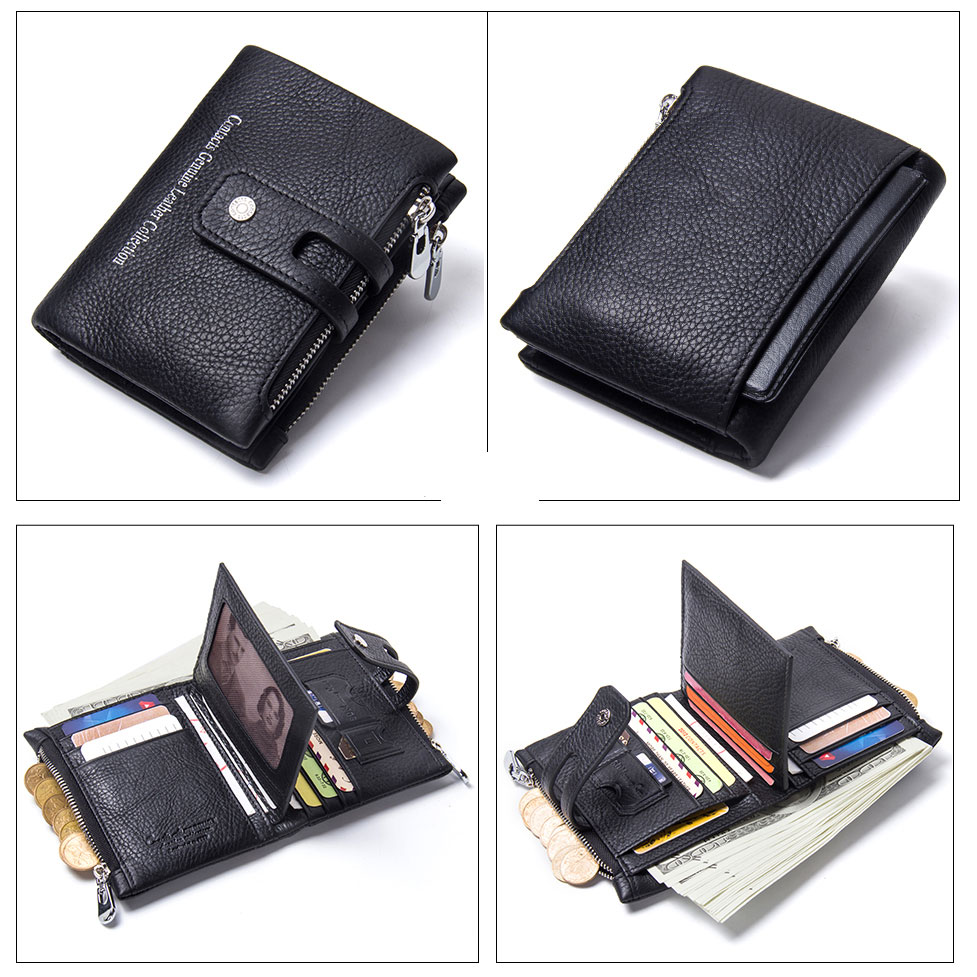 CONTACTS Dompet Kulit Genuine Pria 1238 Black 