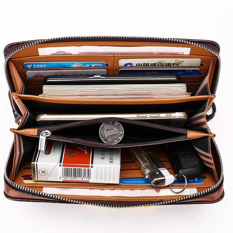 FEIDIKABOLO Dompet Pria Long Zipper Wallet - 009 (Replika