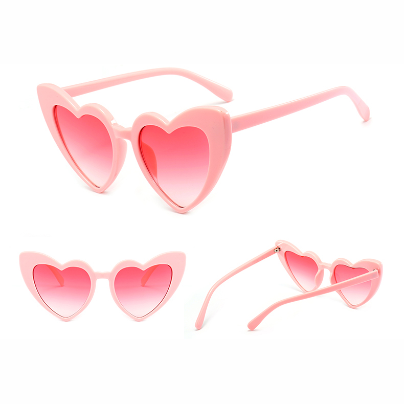 Kacamata Cat Eye Wanita Love Heart - Pink