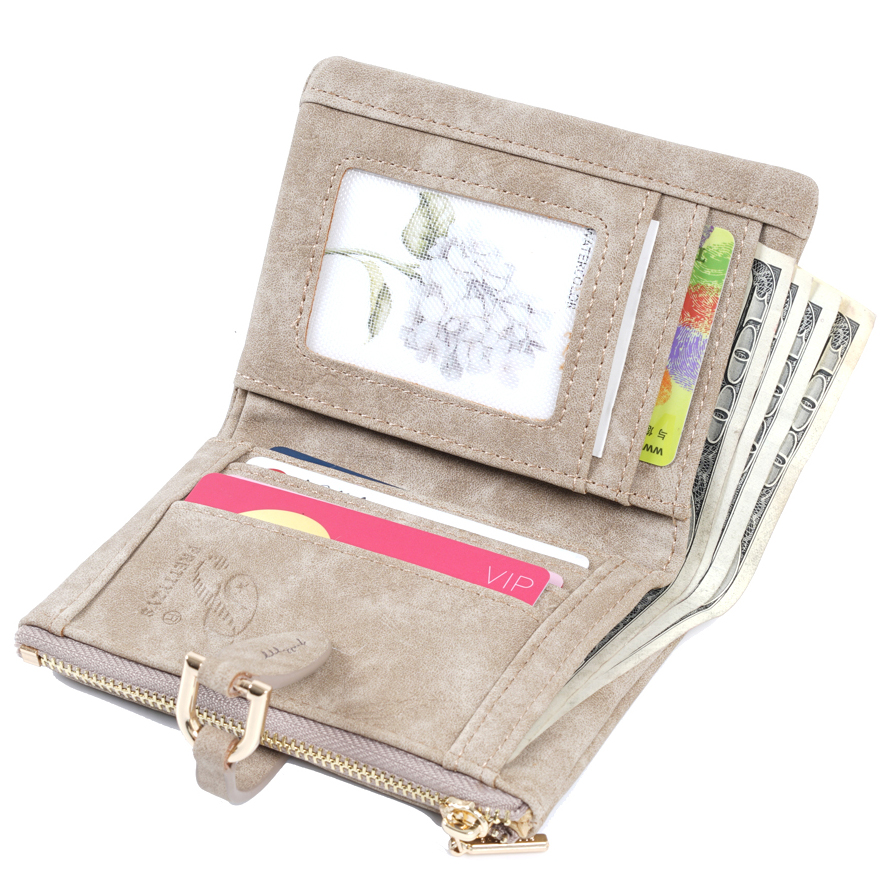 Ms Brief Dompet  Wanita  Kecil  Lipat Leaf Buckle Paragraph 