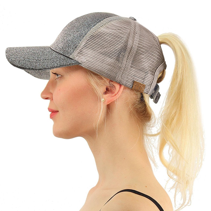 Topi Trucker Baseball Mesh Ponytail Cap 