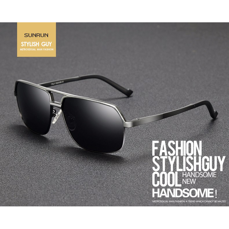  Kacamata  Hitam  Pria  Magnesium Polarized Sunglasses 8549 