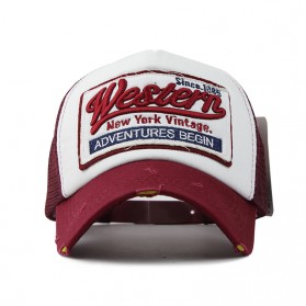 FLB Topi Trucker Baseball Cap Snapback Mesh Model Western New York - F207 - Red - 3