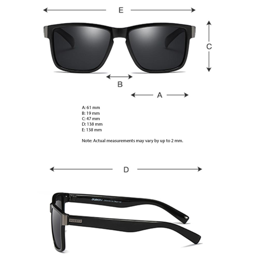  DUBERY  Kacamata  Pria Polarized Sunglasses 518 Black 