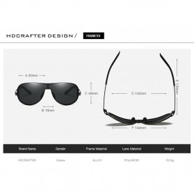 HDCRAFTER Kacamata Polarized Sunglasses Retro - E008 - Black - 7