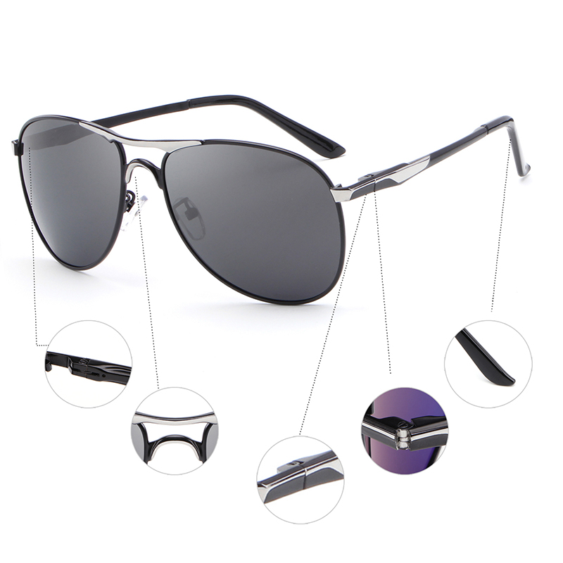 HDCRAFTER Kacamata  Polarized  Pria  Classic Sunglasses 