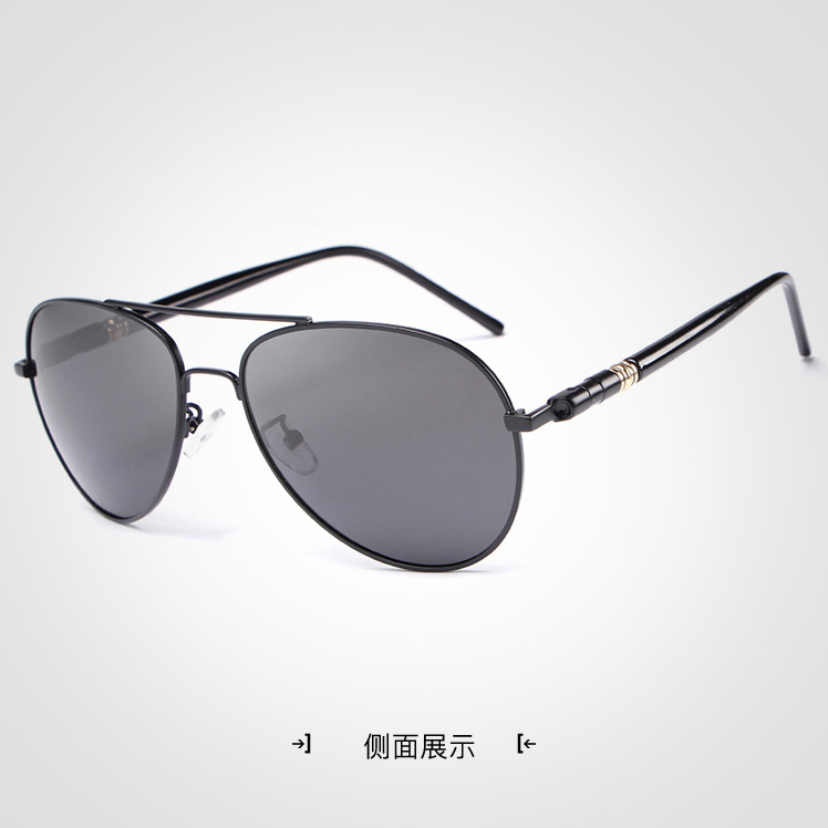 HDCRAFTER Kacamata  Polarized Aviator  Sunglasses Black 