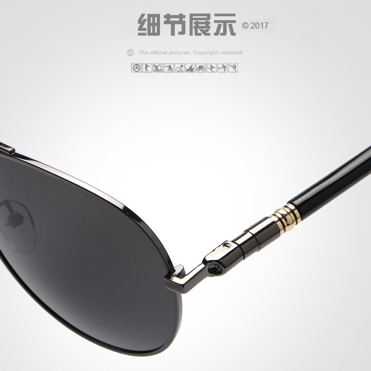HDCRAFTER Kacamata  Polarized Aviator  Sunglasses Black 