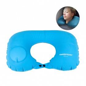 TaffSPORT Bantal Leher Travel Inflatable Neck Pillow - RH34 - Blue