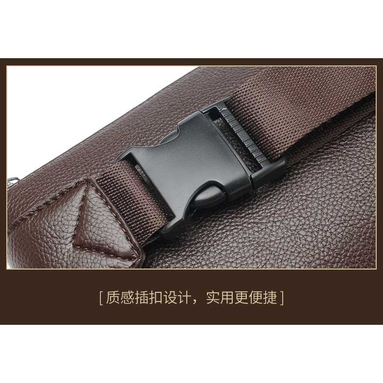 Rhodey Tas Pinggang Pria Waistbag Bahan Kulit - JP9080 - Brown