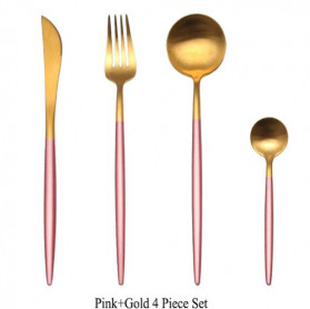 ROXY Cutlery Set Perlengkapan Makan Sendok Garpu Pisau Portuguese C22 - Pink - 1