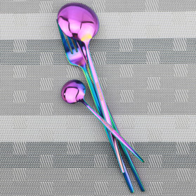 ROXY Cutlery Set Perlengkapan Makan Sendok Garpu Pisau Portuguese C22 - Pink - 6
