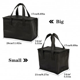 MEETSELF Tas Pendingin Makanan Portable Cooler Bag Box Thermal Insulated Carrier Bag Big Size - S1524 - Black - 6