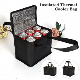 MEETSELF Tas Pendingin Makanan Portable Cooler Bag Box Thermal Insulated Carrier Bag Small Size - S1524 - Black