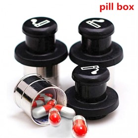 Botol Travel - Ferrero Botol Obat Pill Car Cigarette Plug Hidden Pill Box Container - JS208 - Black