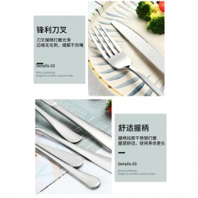 FDA Cutlery Set Perlengkapan Makan Sendok Garpu Pisau 72 PCS - TW872 - Silver - 2