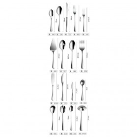 FDA Cutlery Set Perlengkapan Makan Sendok Garpu Pisau 72 PCS - TW872 - Silver - 6