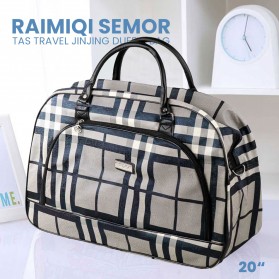 RAIMIQI Tas Travel Jinjing Duffle Bag 20 Inch Model Black Gray Grid - CB001