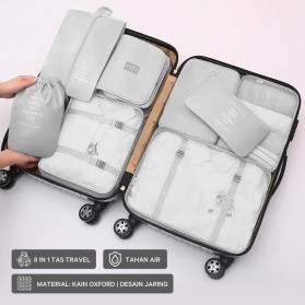 Bestform Tas Travel Bag in Bag Laundry Pouch Organizer 8 in 1 - CQBB3 - Gray