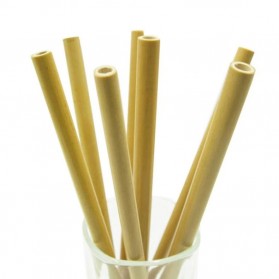 JUICEE Sedotan Bambu Organic Straw 10 PCS with Sikat - JWC01 - Yellow - 4