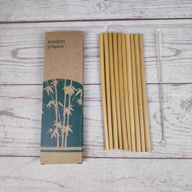 JUICEE Sedotan Bambu Organic Straw 10 PCS with Sikat - JWC01 - Yellow - 7