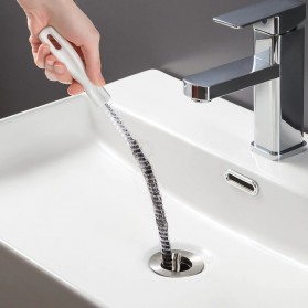 TGWY Sikat Pipa Pembuangan Ledeng Hair Sewer Sink Cleaning Brush 45 cm - TW807 - White