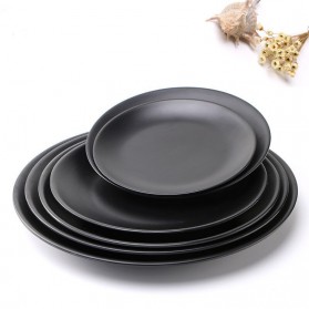Fengci Piring Melamine Dish Plate Japanese Style 10 Inch -  W7010 - Black