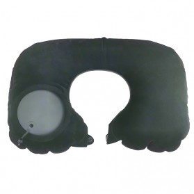 Macroupta Bantal Leher Travel Inflatable Neck Pillow - RH35 - Black